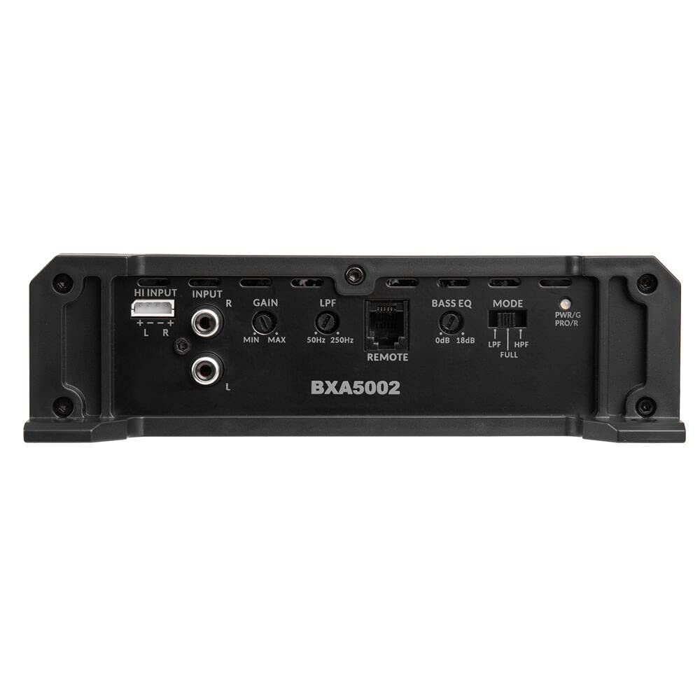 500W Peak 2-Ohm Stable 2-Channel Car Audio Amplifier with Remote Subwoofer Level Control H60890