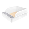 Plastic Half Covered Cat Litter Box with Frame and Litter Spatula E6045