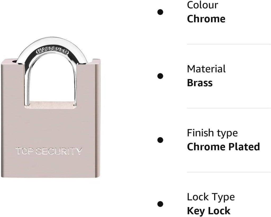 Heavy Duty Solid Brass Keyed Padlock with 4 Keys O470328