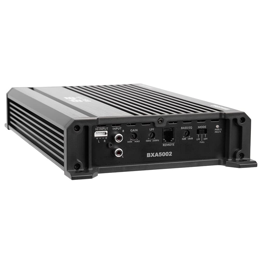 500W Peak 2-Ohm Stable 2-Channel Car Audio Amplifier with Remote Subwoofer Level Control H60890