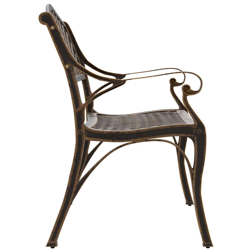 Cast Aluminum Patio Bench with Backrest C9964