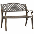 Cast Aluminum Patio Bench with Backrest C9964