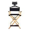 Gold Portable Collapsible Tall Makeup Artist Chair with Head Rest P7112