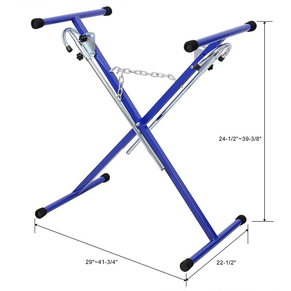 Folding Steel Bumper Stand, 200 LBS Capacity Adjustable with Extendable Arms H12383