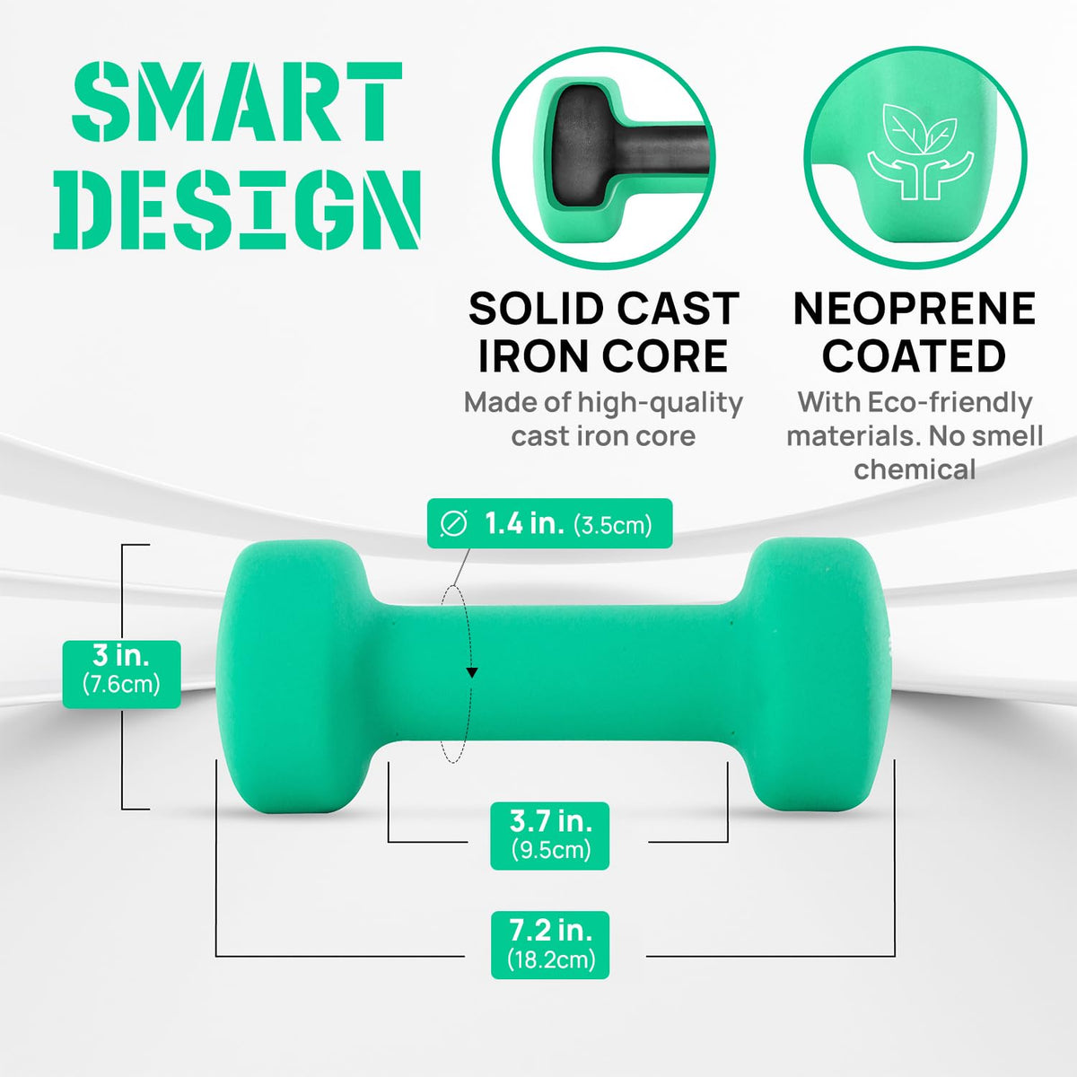 Neoprene Coated Dumbbell Hand Weight Sets of 2 B948601