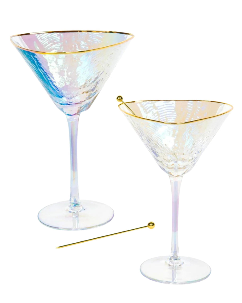 Iridescent Handmade Hammered Martini Glasses Set of 2 I146292