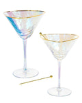 Iridescent Handmade Hammered Martini Glasses Set of 2 I146292