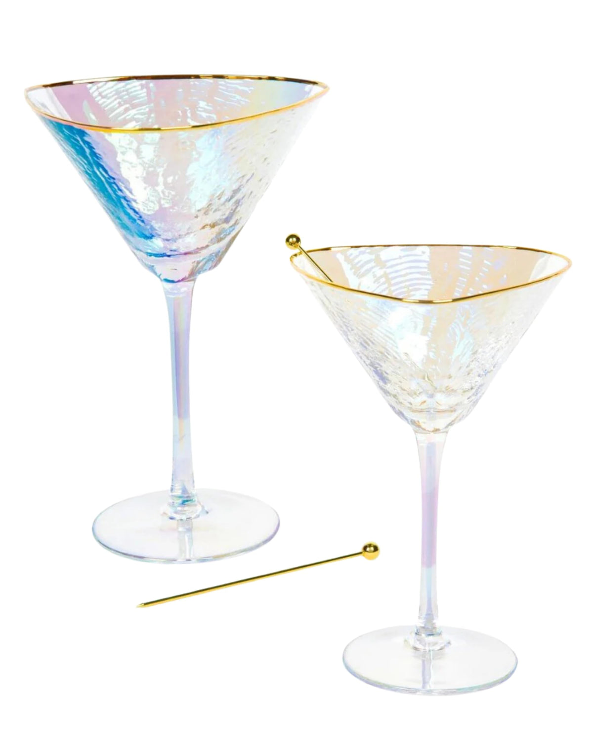 Iridescent Handmade Hammered Martini Glasses Set of 2 I146292