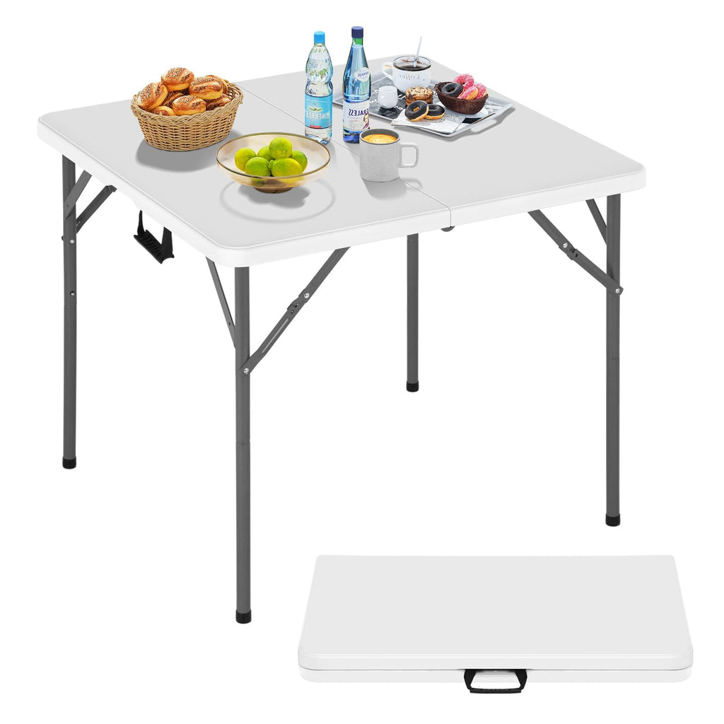 34" Square Plastic Folding Card Table with Carrying Handle N231
