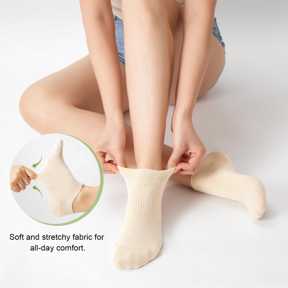 Women's Bamboo Rayon Low Cut Ankle Socks, 5 Pairs W6570