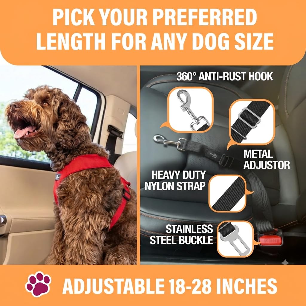 Black Adjustable Dog Car Seat Belt R4868