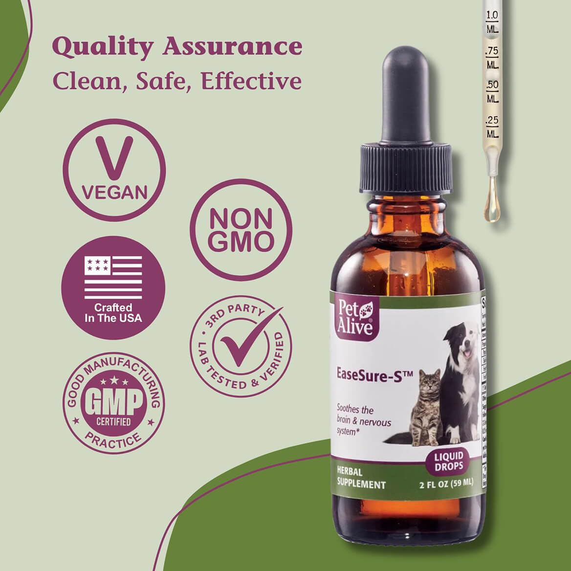 2 Fl Oz Herbal Nervous System Support for Pets C84600