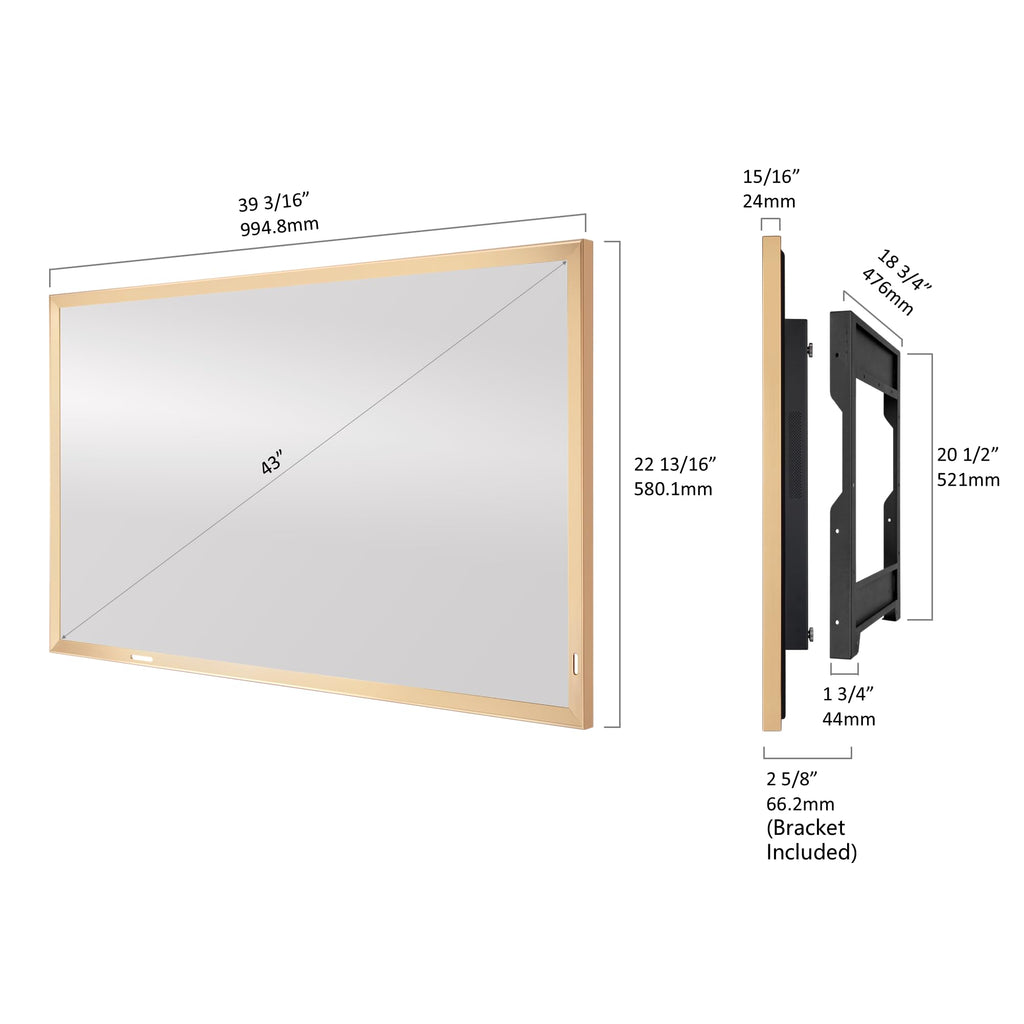 43-Inch Smart Mirror TV with Champagne Gold Aluminum Frame B1013