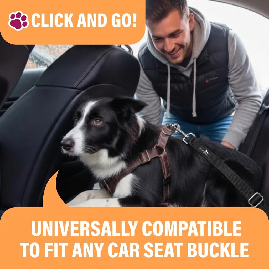 Black Adjustable Dog Car Seat Belt R4868