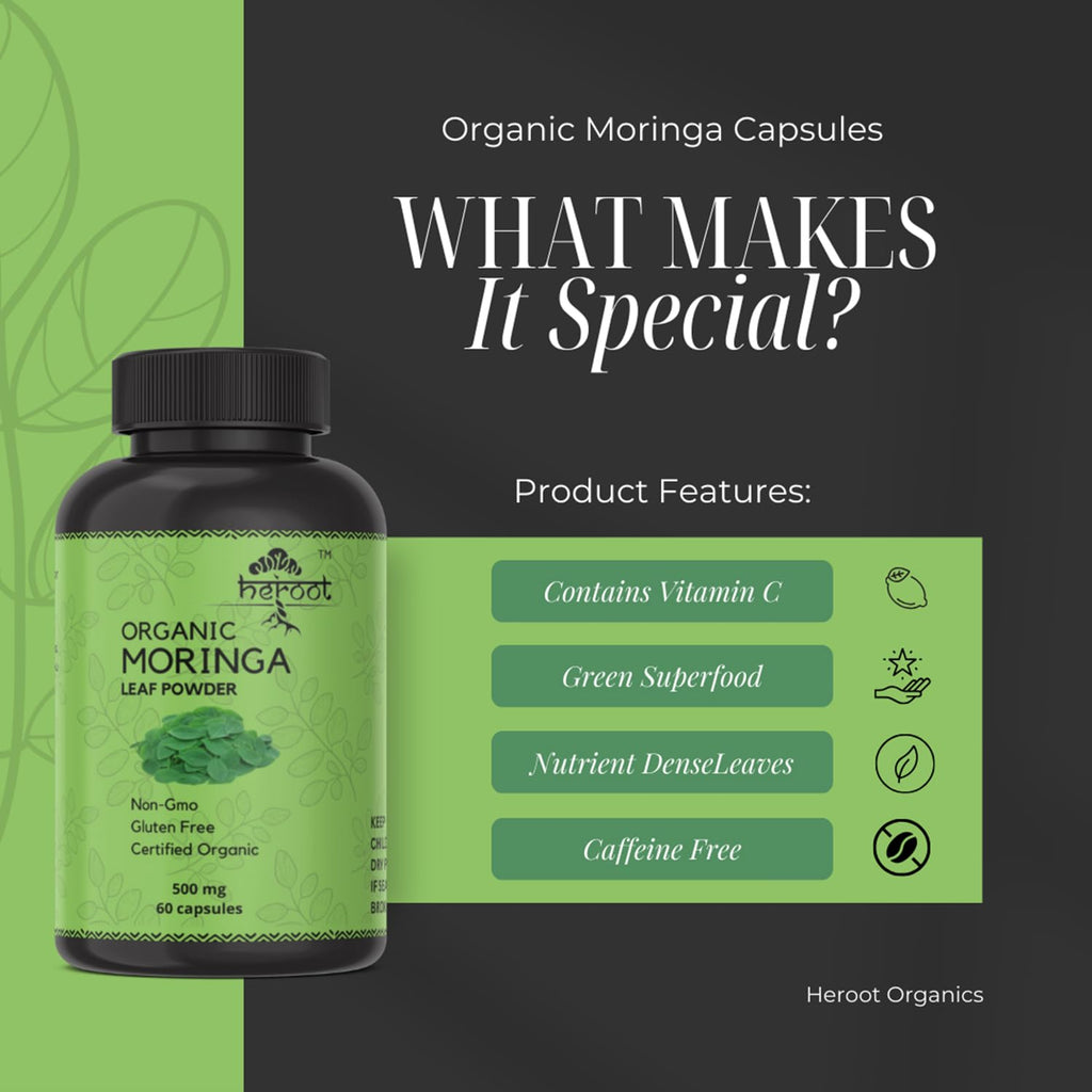 Organic Moringa Capsules 120 Capsules E74529