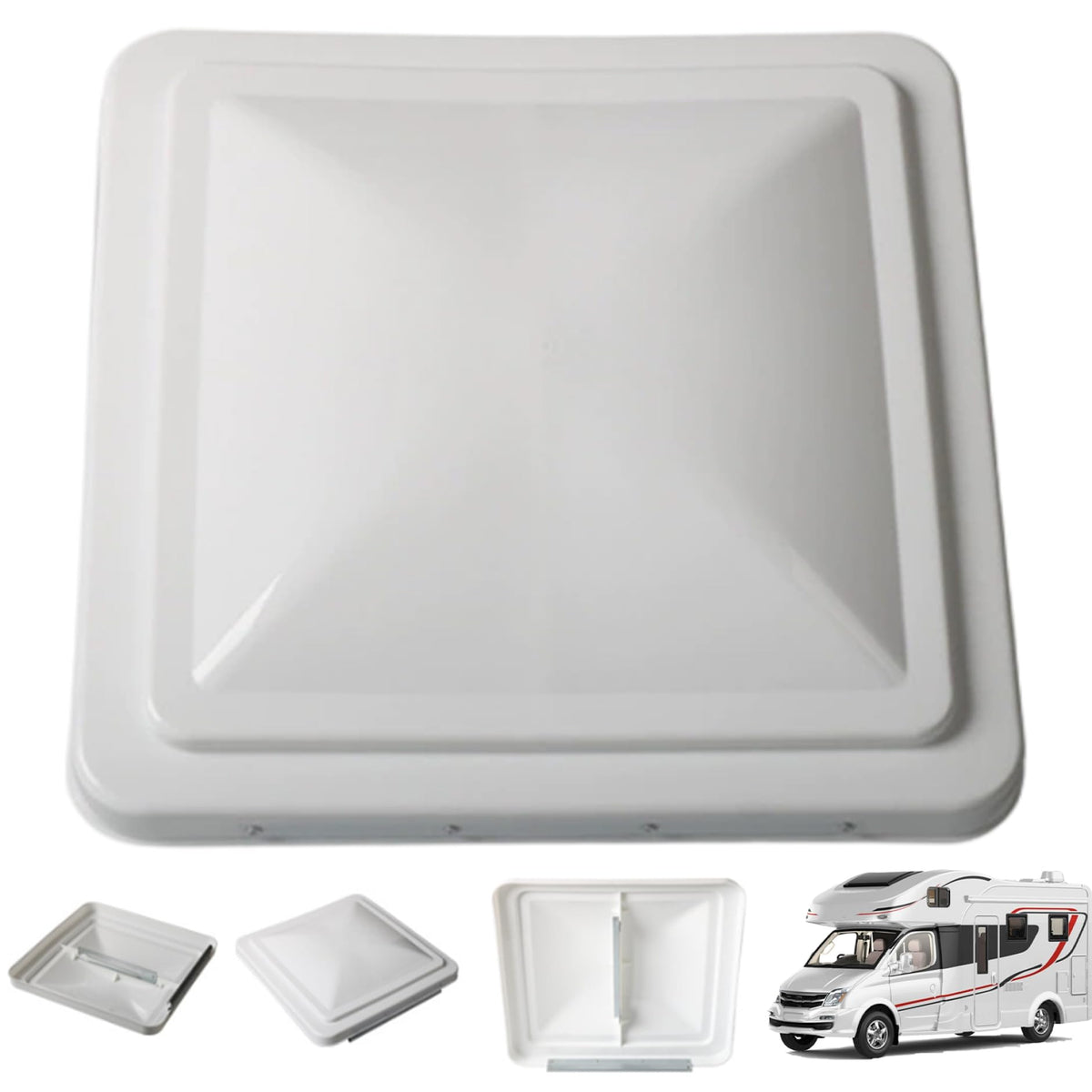 14 Inch White Weather-Resistant Plastic RV Vent Cover I9532