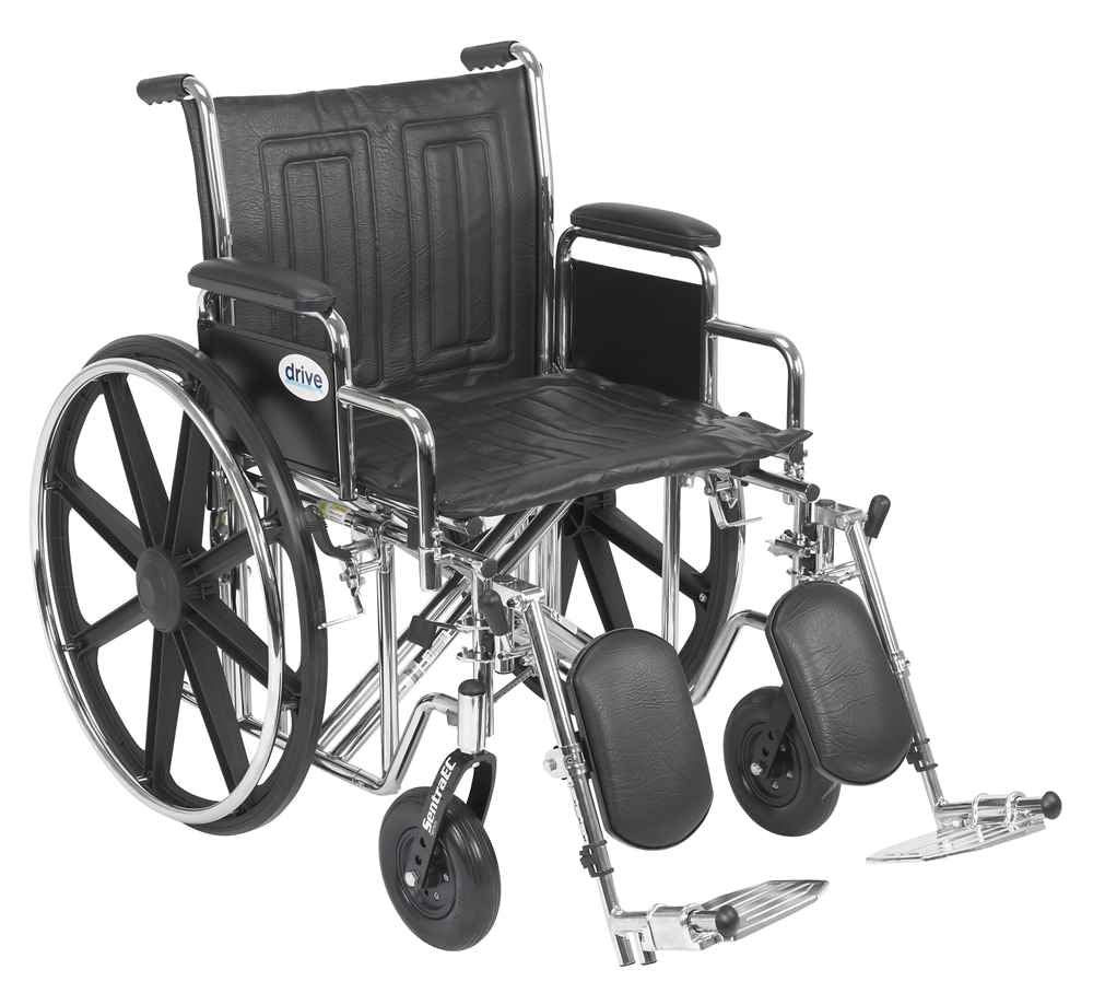 Black Bariatric Wheelchair with Elevating Leg Rests N689