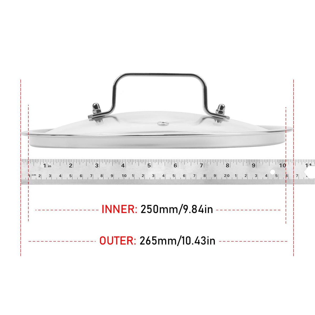 10 Inch Tempered Glass Pot & Pan Lid Q200892