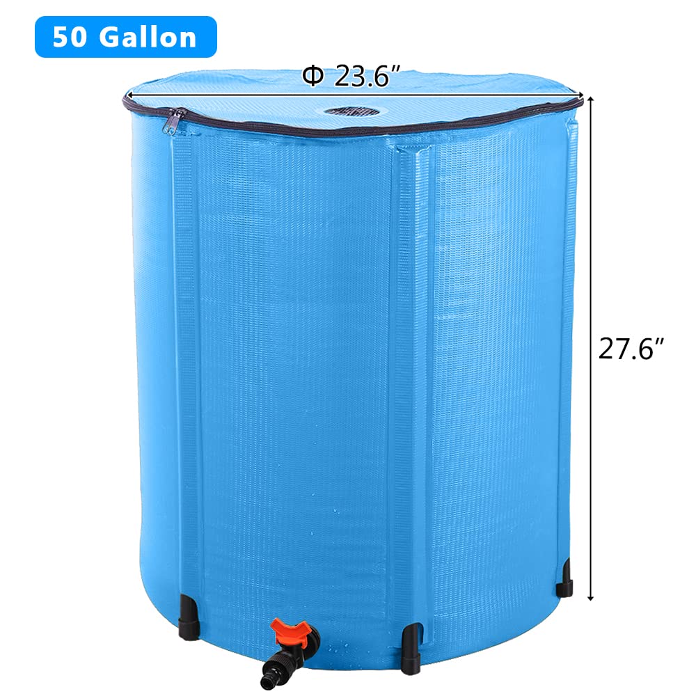 50 Gallon Blue Collapsible Rain Barrel G4001