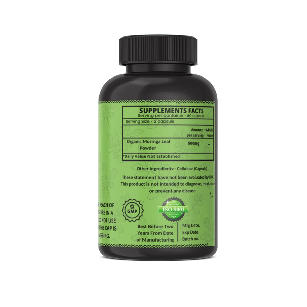 Organic Moringa Capsules 120 Capsules E74529