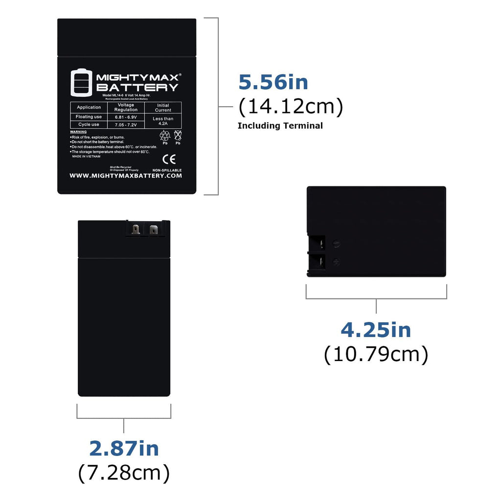 6V 14Ah AGM Replacement Battery 4 Pack R8318