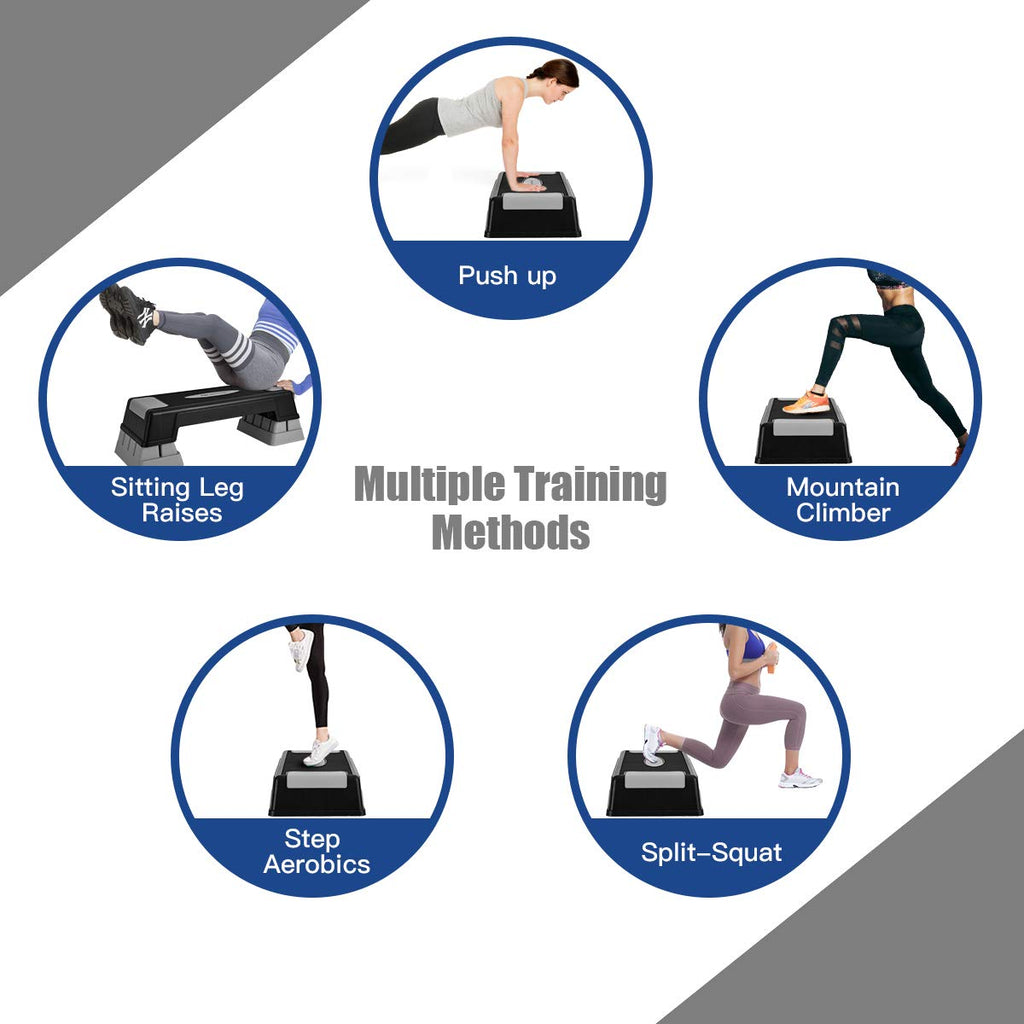 Adjustable Non-slip Aerobic Step Platform with Risers R6464
