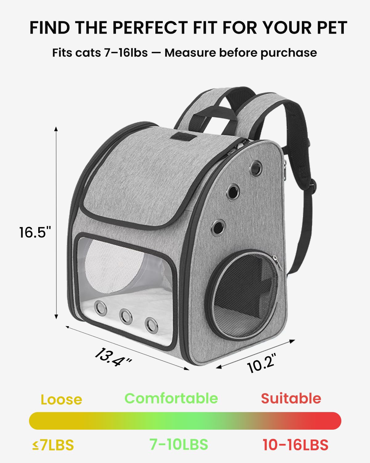 Expandable Cat Backpack Carrier S8297