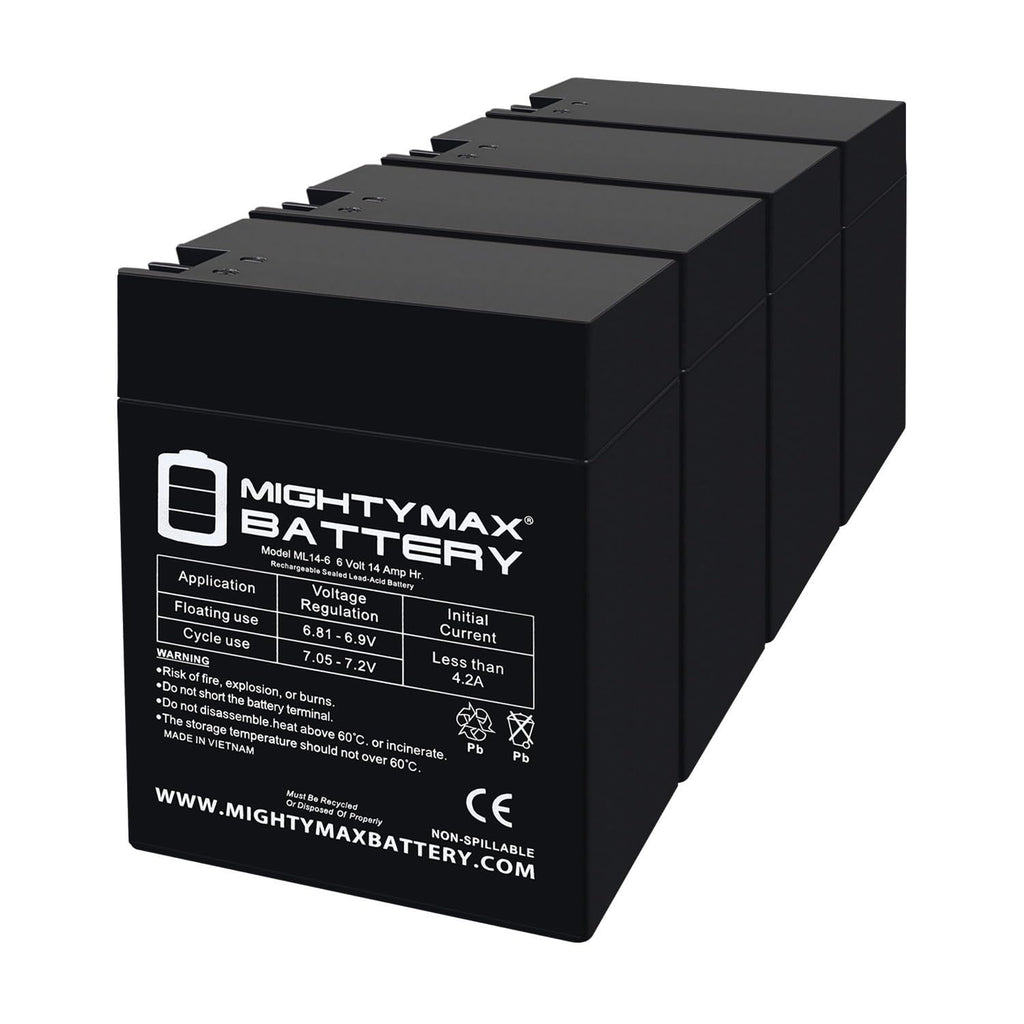 6V 14Ah AGM Replacement Battery 4 Pack R8318