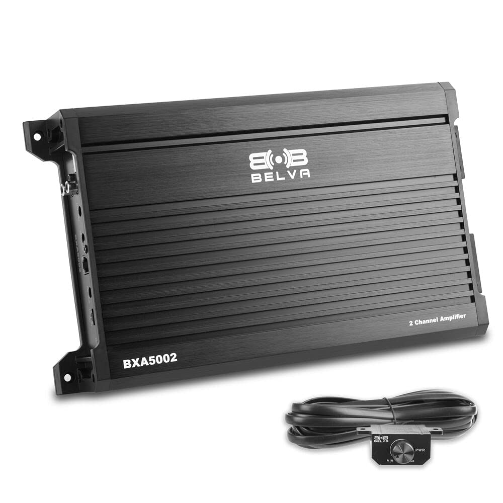 500W Peak 2-Ohm Stable 2-Channel Car Audio Amplifier with Remote Subwoofer Level Control H60890
