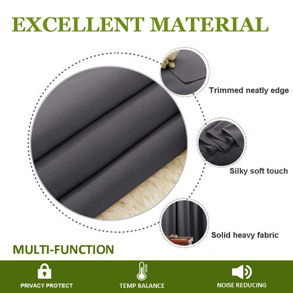 Grey 120 by 84 Inch Blackout Curtain Panel P728