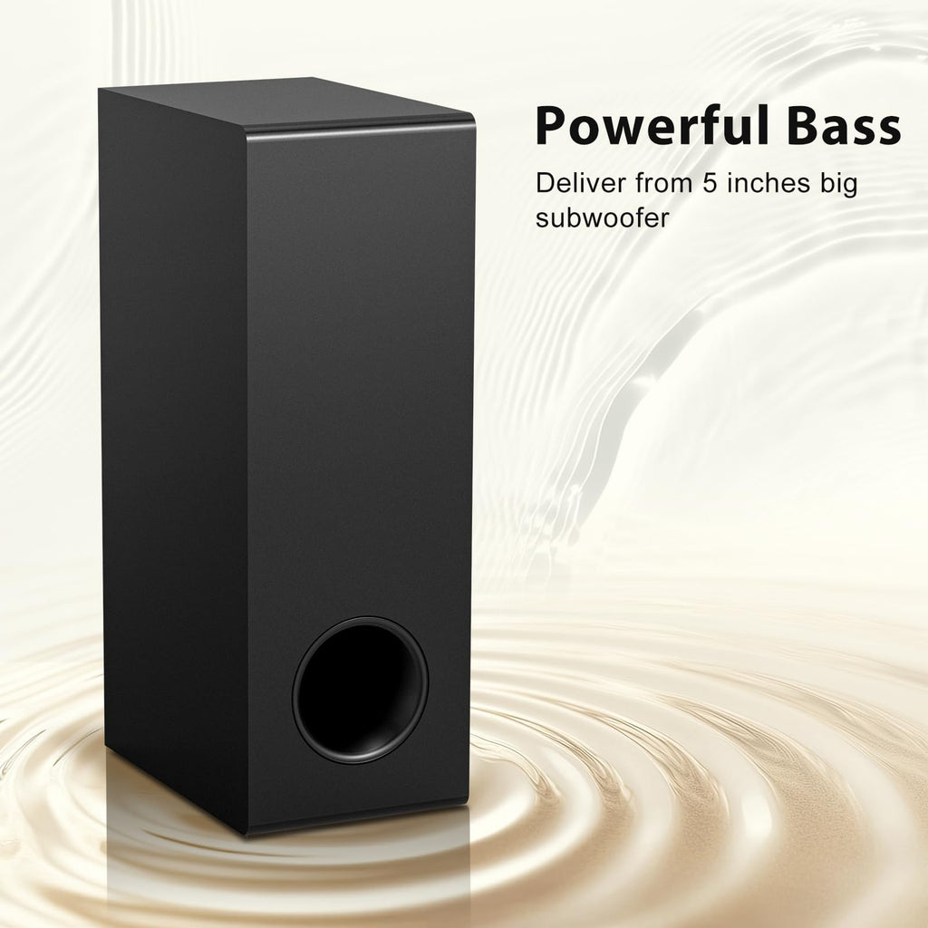 Black 2.1 CH Sound Bar with Wired Subwoofer C646913