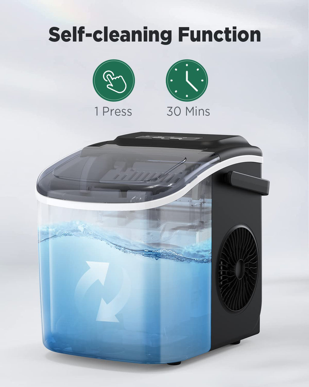 Countertop Ice Maker with Ice Scoop and Basket, Black S722807
