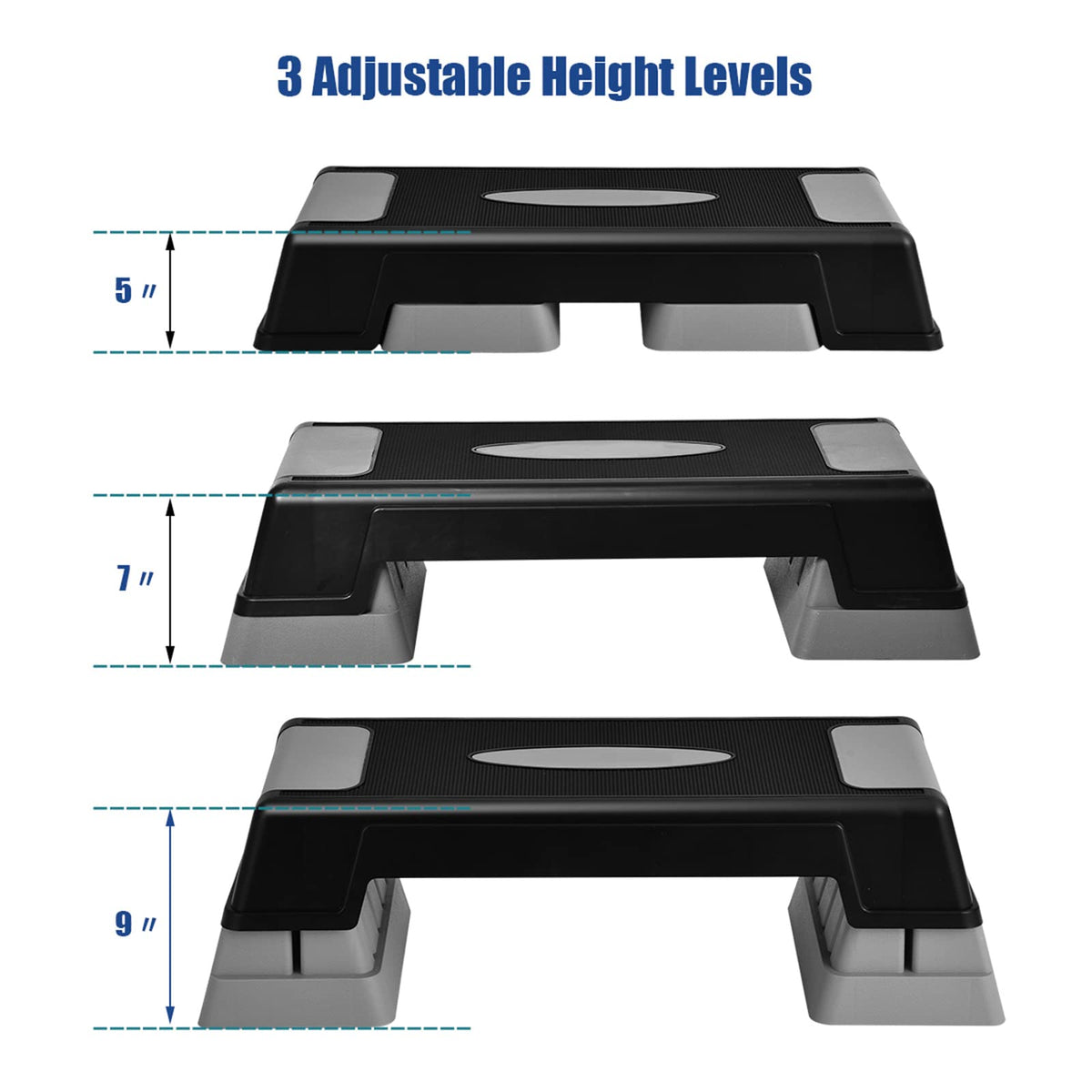 Adjustable Non-slip Aerobic Step Platform with Risers R6464