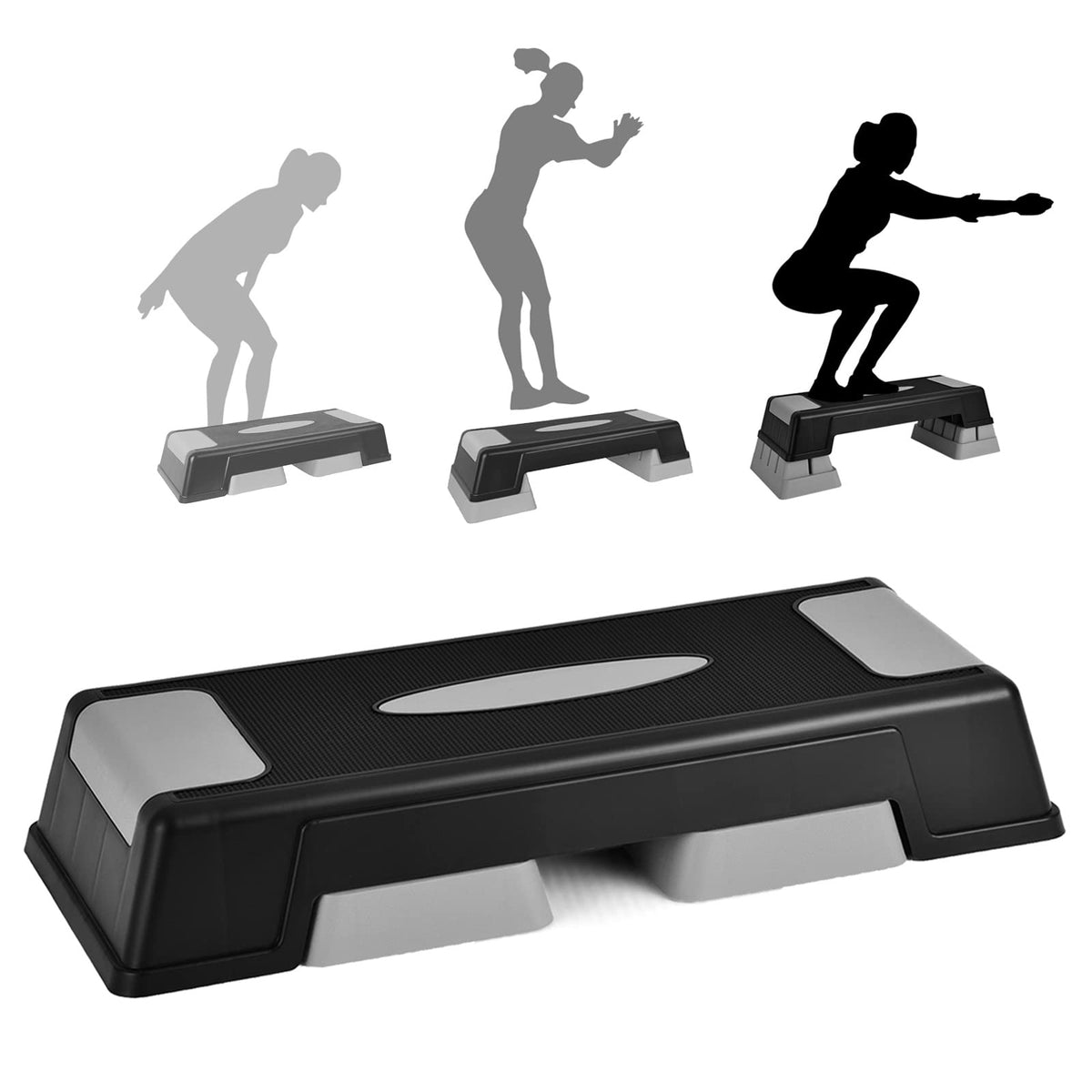 Adjustable Non-slip Aerobic Step Platform with Risers R6464