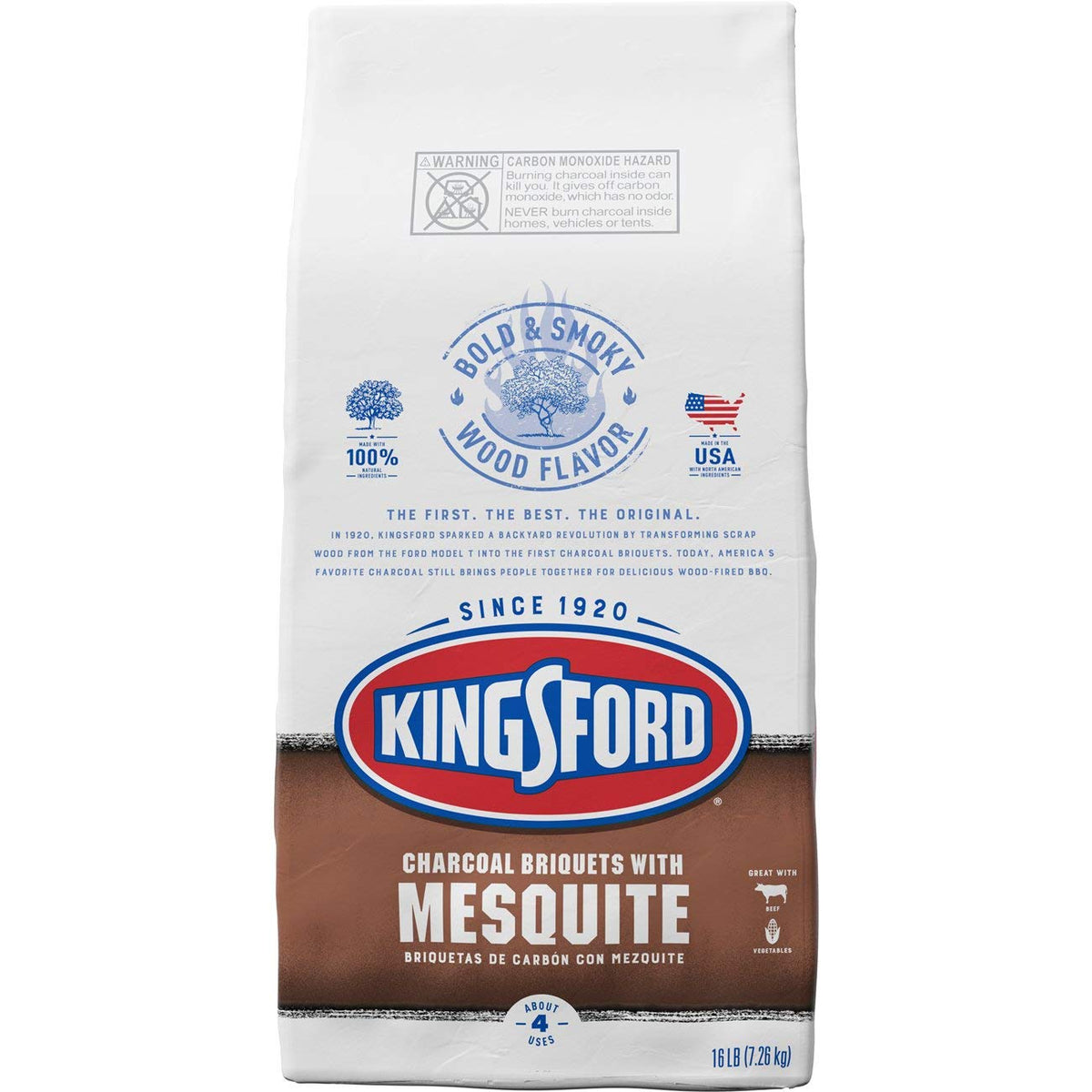 Original Charcoal Briquettes with Mesquite 16 Pounds W328870