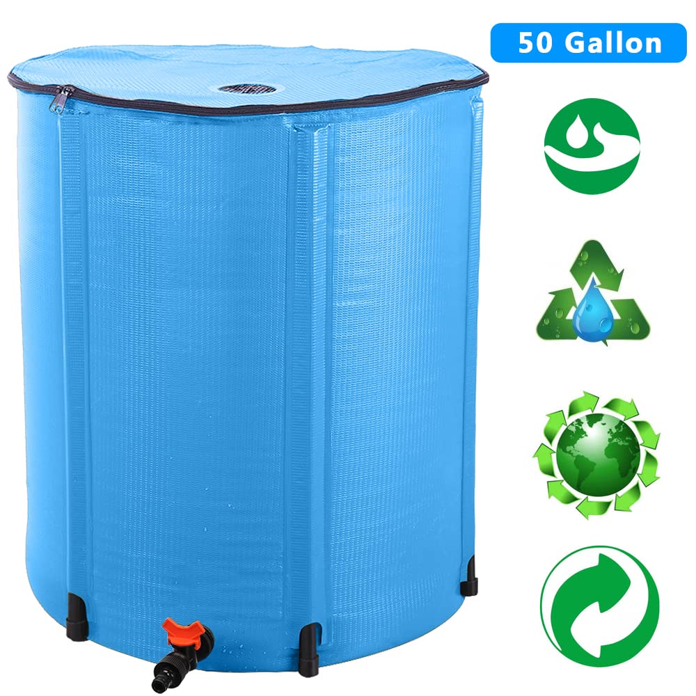 50 Gallon Blue Collapsible Rain Barrel G4001