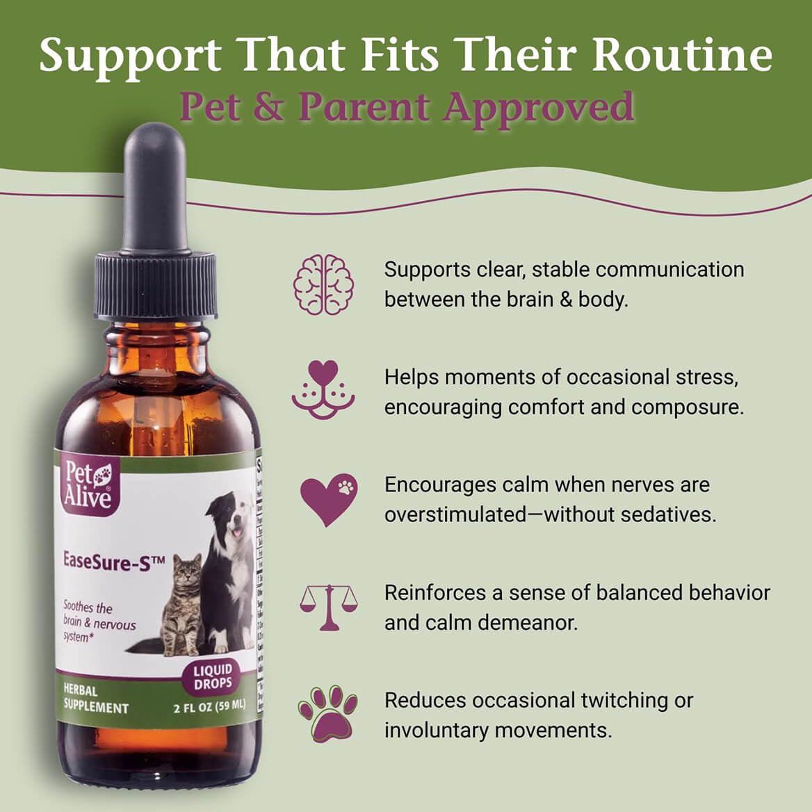 2 Fl Oz Herbal Nervous System Support for Pets C84600