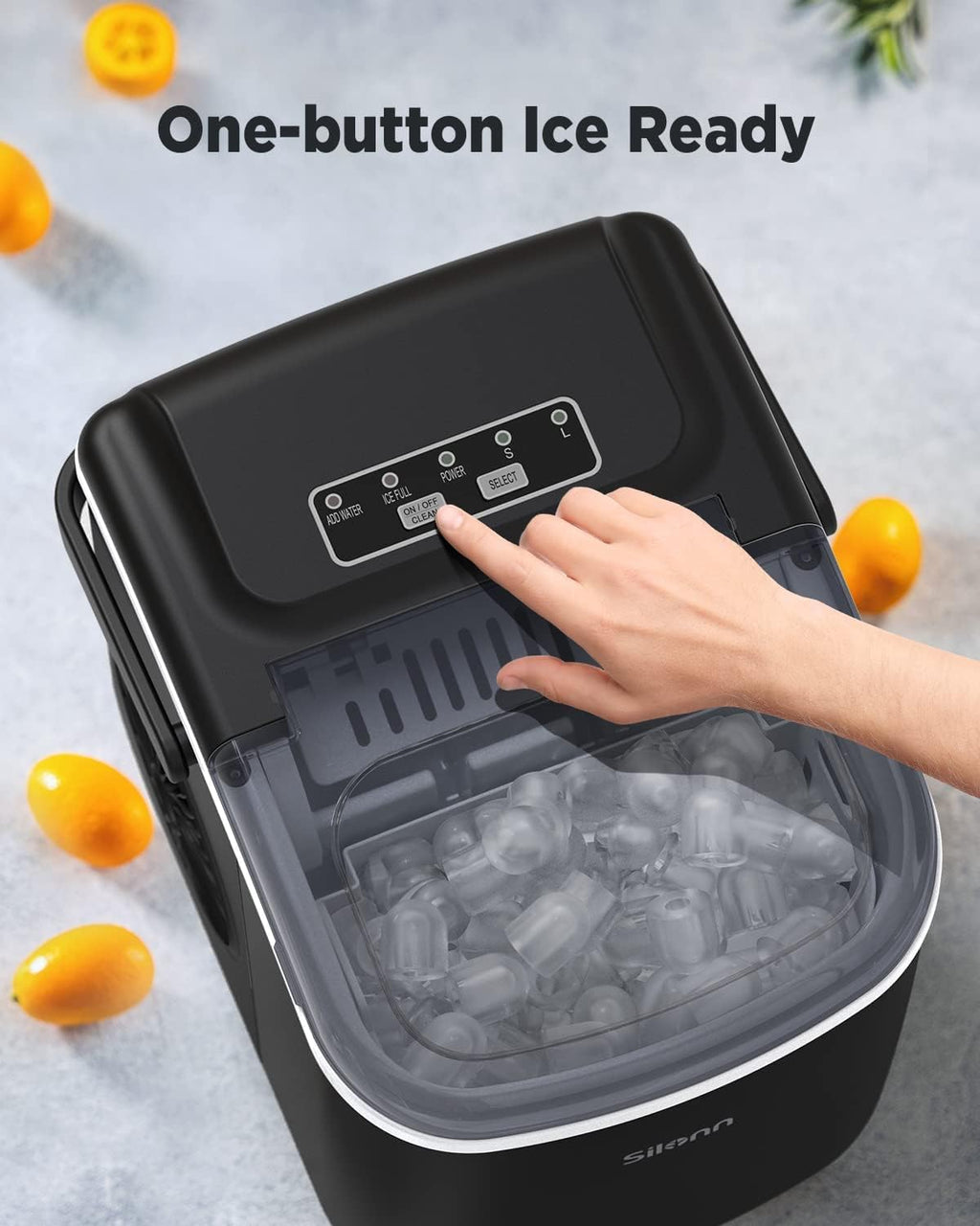 Countertop Ice Maker with Ice Scoop and Basket, Black S722807