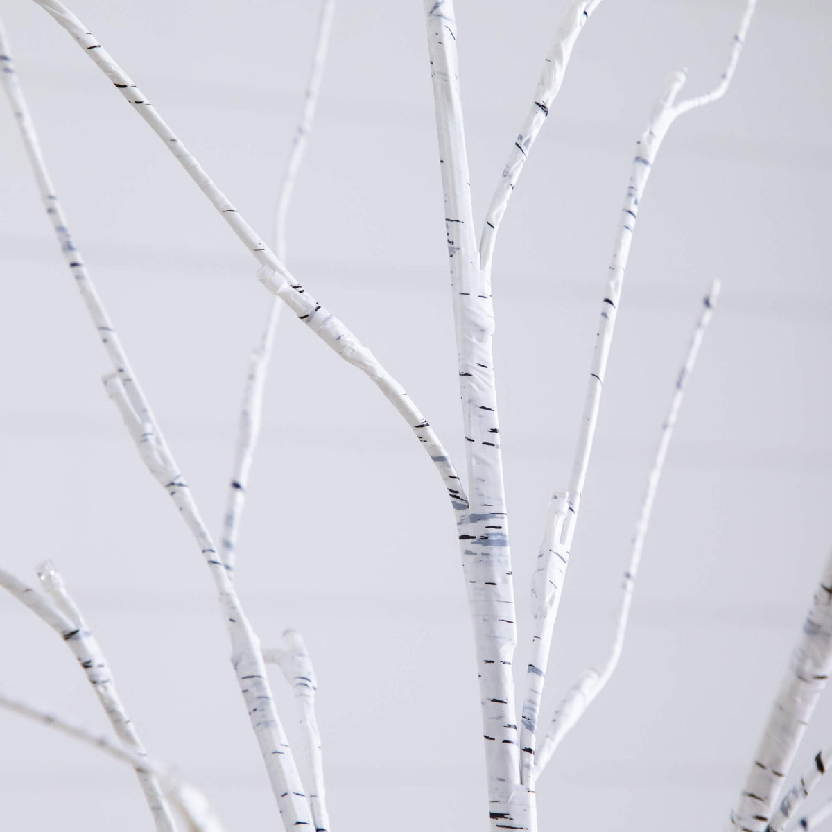 Pre-Lit Artificial White Birch Trees with LED Lights Set of 3 O18150