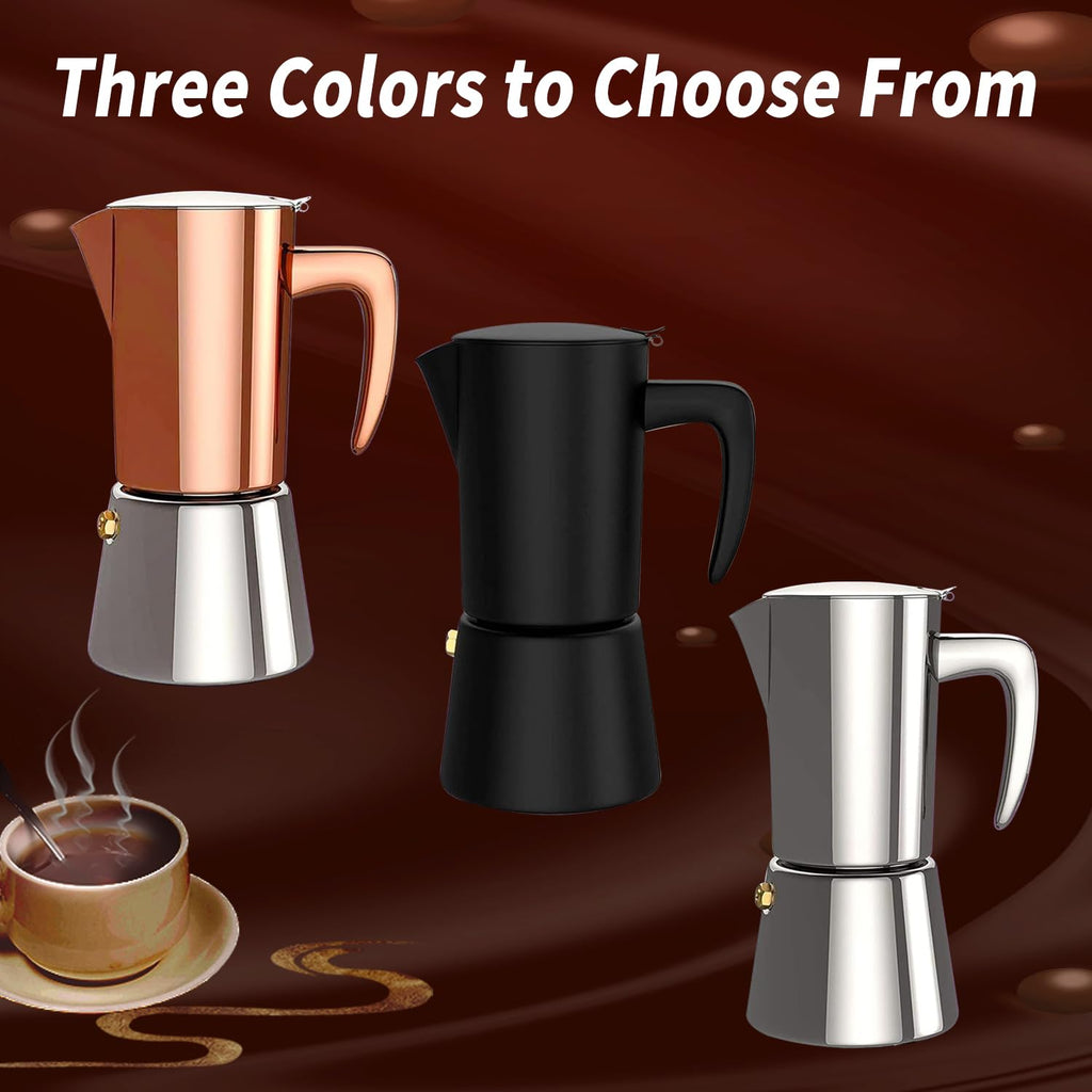 Stainless Steel Moka Pot Espresso Maker 6 Cups U598