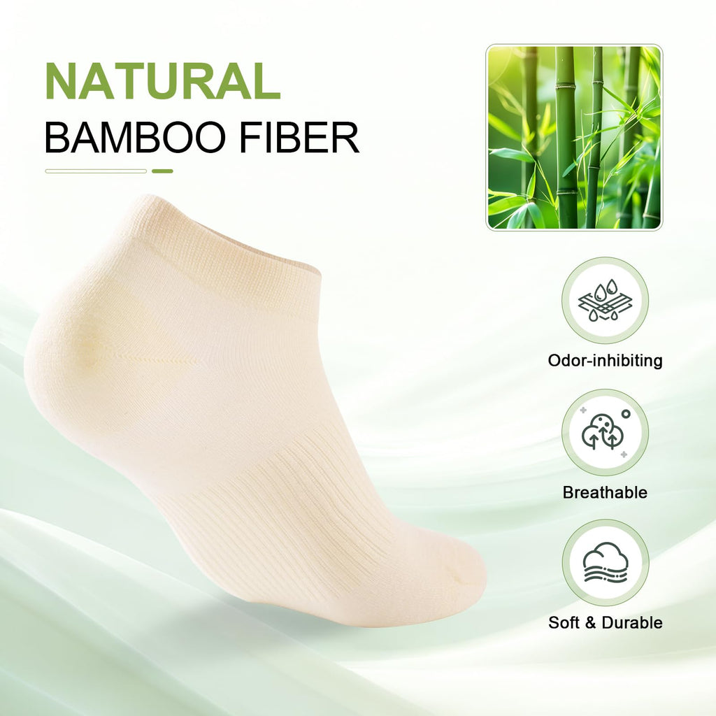 Women's Bamboo Rayon Low Cut Ankle Socks, 5 Pairs W6570