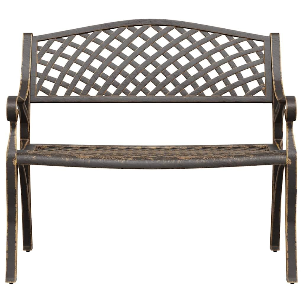 Cast Aluminum Patio Bench with Backrest C9964