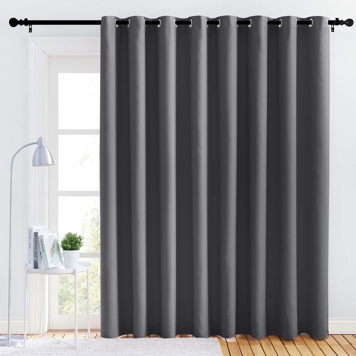 Grey 120 by 84 Inch Blackout Curtain Panel P728