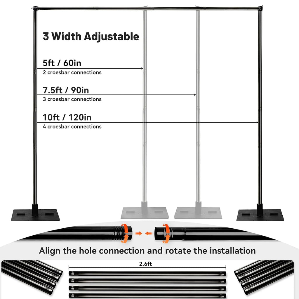10x10ft Adjustable Heavy Duty Pipe and Drape Backdrop Stand L3271