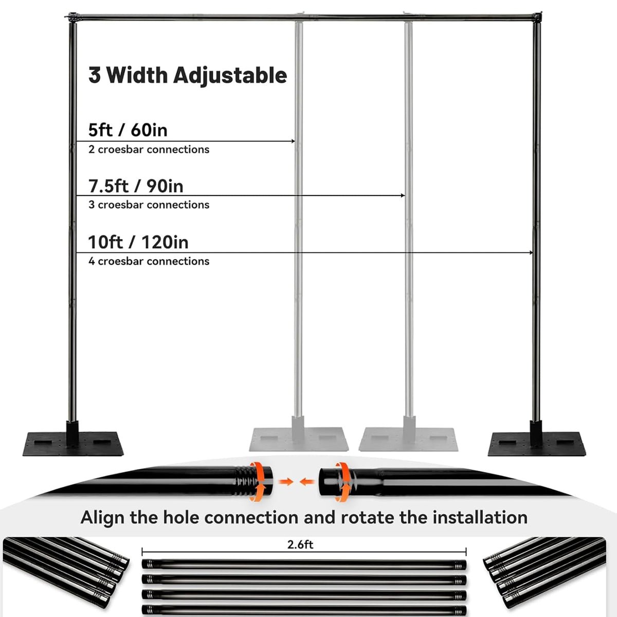 10x10ft Adjustable Heavy Duty Pipe and Drape Backdrop Stand L3271