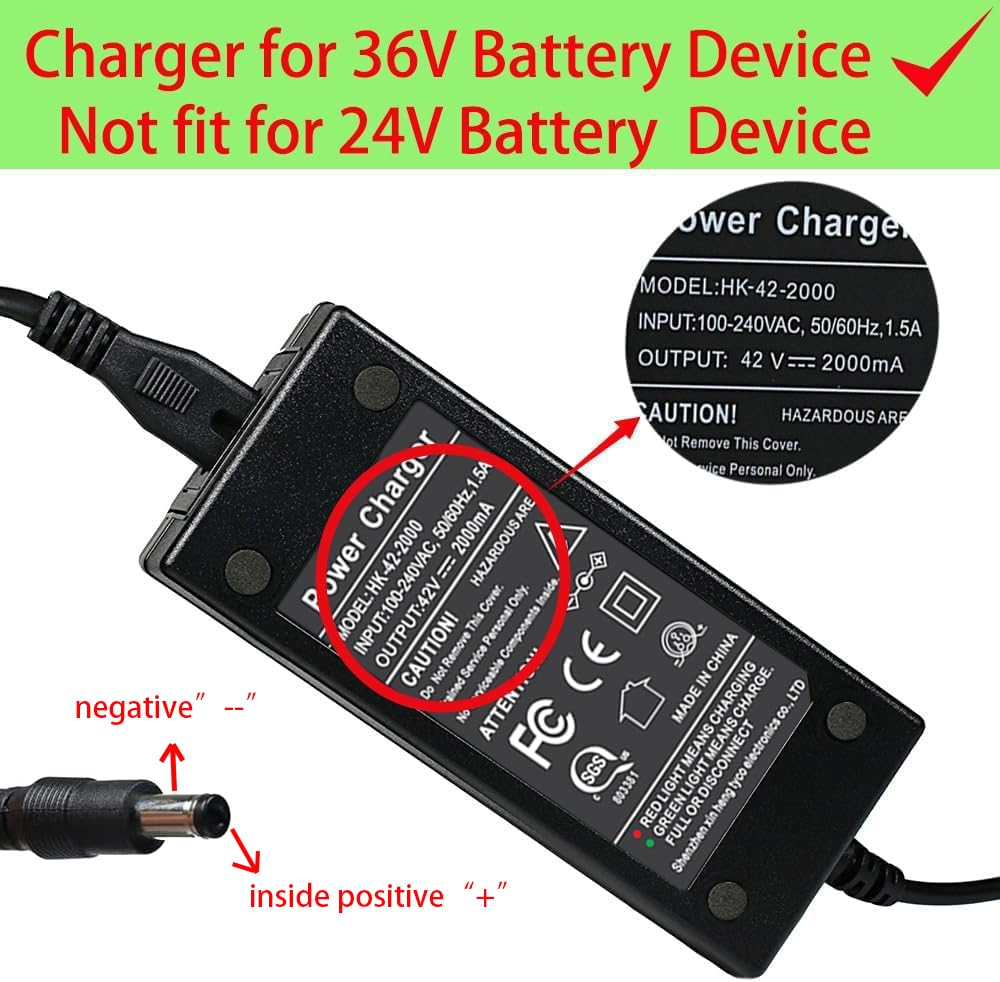 42V 2A DC Power Adapter for 36V Electric Bike Lithium Battery Charger K72822