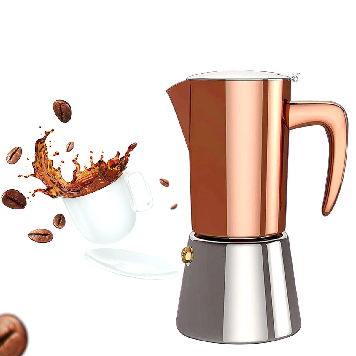 Stainless Steel Moka Pot Espresso Maker 6 Cups U598