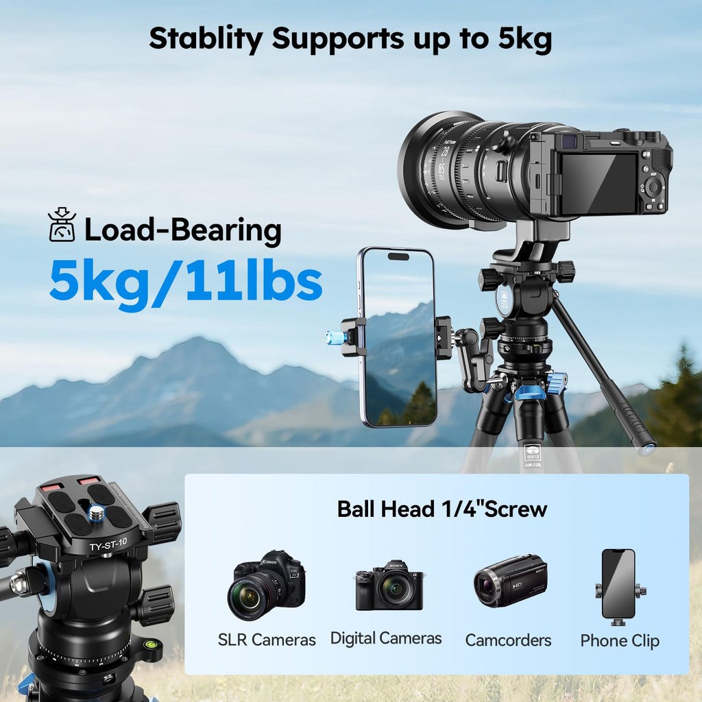 Carbon Fiber Tabletop Tripod Kit with Fluid Head Y659141