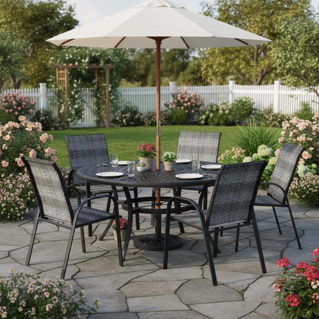 Stackable Wicker PE Rattan Patio Dining Chairs Set of 6 G4119
