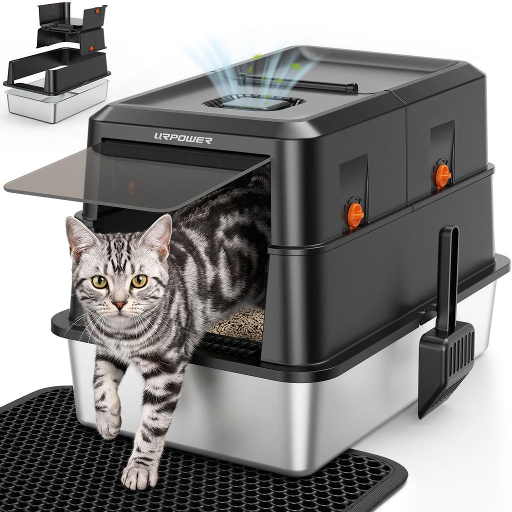 XL Stainless Steel Cat Litter Box A19335